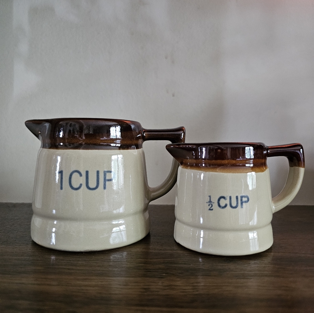 Pottery Measuring Cups Vintage